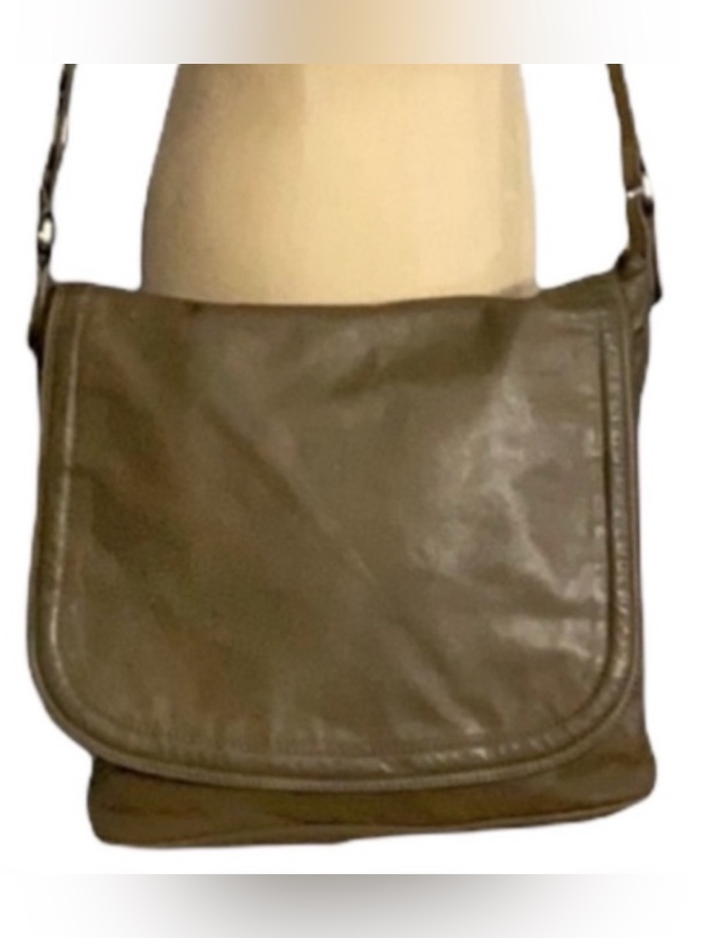HOBO Olive Crossbody Leather Messenger Bag - Picture 2 of 13